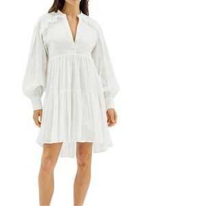 MINKPINK peasant dress long sleeve erin smocked